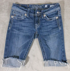 Pantalones Cortos Miss Me Corte Para Mujer 12 Diseñador Bordados Elastizados Azul Denim Informales - Imagen 1 de 9