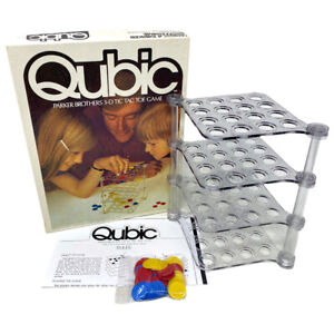 Qubic 3D Tic Tac Toe Vintage Board Game Parker Brothers 1972 Complete