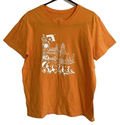 Camiseta para mujer Lucy Chicago Scene 100 % algodón naranja manga corta talla Lg Foto 1 de 4