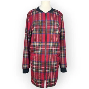 Sanctuary Women Tartan Plaid City Coat Sz XL Academia Jacket Classic Preppy Y2K - Picture 1 of 16