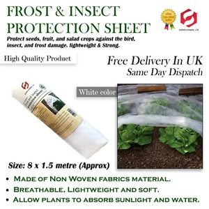 Plant Cover Frost & Insect Protective Fleece Transparent Sheet Roll Garden Plant - Picture 1 of 9