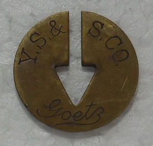 GOETZ YALE 10 BRASS TELEPHONE TOKEN Y. S. & S. CO. - Picture 1 of 2