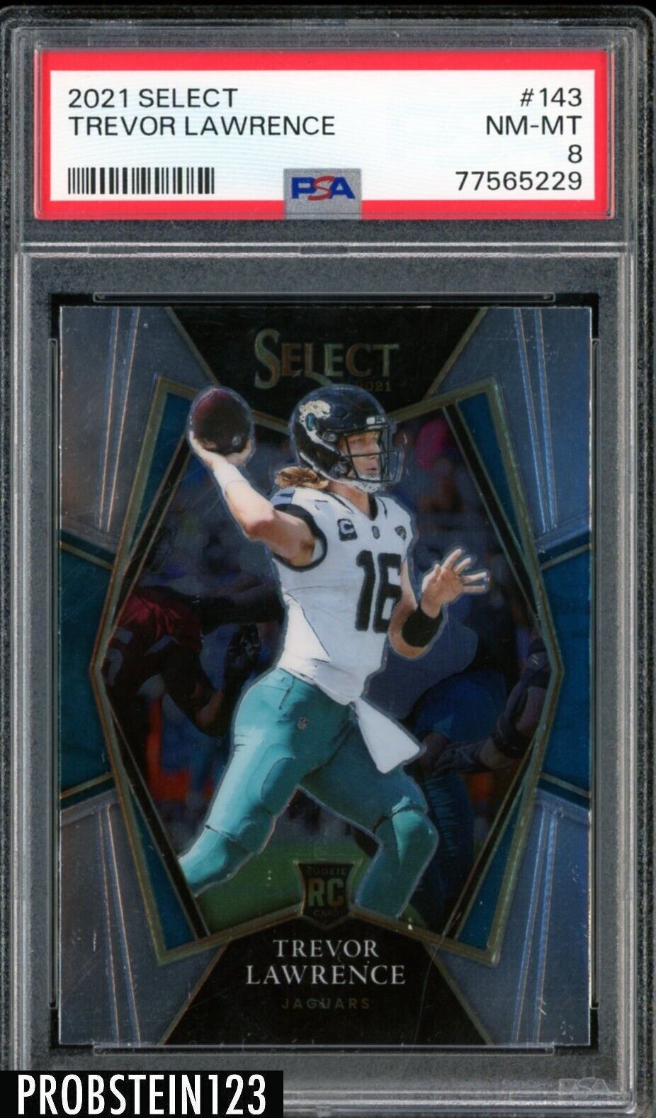 2021 Panini Select #143 Trevor Lawrence Jaguars RC Rookie PSA 8 NM-MT