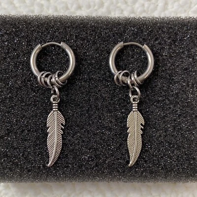 Перо подвеской капли серьги для мужчин женщин, унисекс панк хип-хоп серьги - Изображение 1 из 4