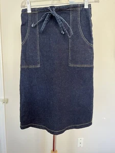 Falda Lápiz Denim T G Indigo Talla Pequeña Costura Dorada - Imagen 1 de 2