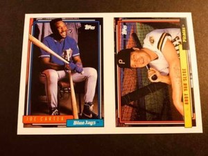 1992 Topps UNCUT PANEL PROOF Joe Carter Andy Van Slyke