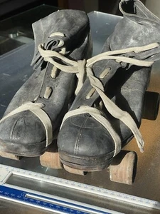 Original Vintage Hamaco Gate Sportsman Dance Skate Roller Skates & Wooden Wheels - Picture 1 of 22