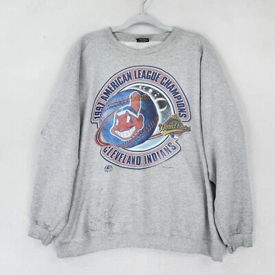 Suéter De Colección Cleveland Indians Para Hombres XL Gris Sudadera 1997 Béisbol Starter Foto 1 de 4