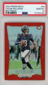 2024 PANINI PRIZM DECA CALEB WILLIAMS #54 RED PRIZM RC 020/199 BEARS PSA 10 - Picture 1 of 2