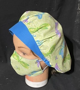 Scrub Hat With Matching Mask. Hat Is Adjustable And Has Buttons. - Picture 1 of 2