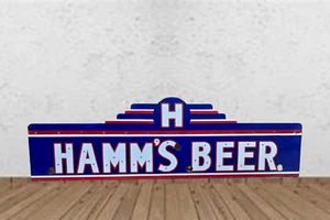 Hamm's Beer Porcelain Enamel Heavy Metal Sign 36 Inches Single Side - Picture 1 of 1