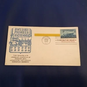 FDC Covers 1948 #958 1st American Institute Of Swedish Arts Cachet 5 Cent Stamp - Picture 1 of 2
