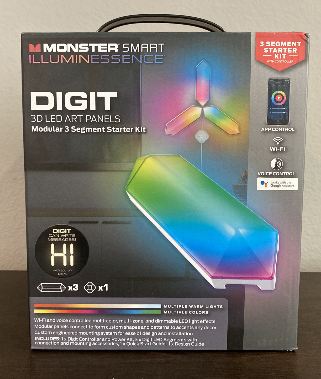 1x Monster Smart Illumiessence Google Assistant Multicolor LED Light Strip  6.5ft 805106890056 | eBay