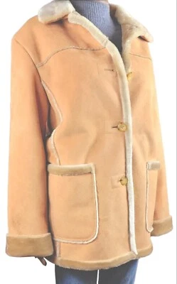 1 Madison Sheepskin Shearling Coat Womens Medium Tan  Cowboycore  15101 Warm - Image 1 of 4