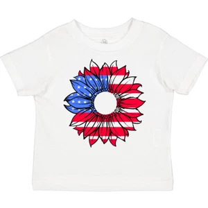 Inktastic American Flag Sunflower In Red White And Blue Toddler T-Shirt Memorial - Picture 1 of 10