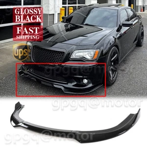 For Chrysler 300 SRT8 2012-2014 Glossy Black V1 Style Front Bumper Lip Splitter - Picture 1 of 10