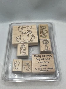 Stampin Up A New Little Someone Set Of 7 Rubber Stamps Unused  - Picture 1 of 4