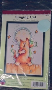 Design Works "Singende Katze" Kreuzstich-Set 5"x 7" - Bild 1 von 2