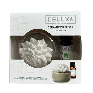 Diffuser Keramik Lotus Raumduft Dekorativ für Öle Deluxa Aroma weiß - Picture 1 of 4