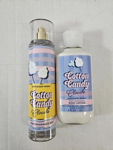 Set Bath & Body Works Cotton Candy Clouds 8 Oz Body Mist & 8 Oz Bodylotion - Bild 1 von 7