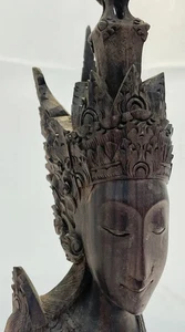 Antike balinesische asiatische hinduistische handgeschnitzte Holzfigur Statue 7 Zoll - Bild 1 von 5