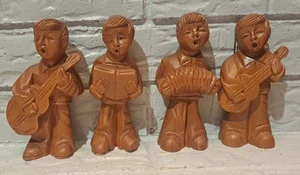 Vintage Carved Wooden Set Of 4 "Choir Boys" 1970's Figurines 6.5" Tall - Picture 1 of 13
