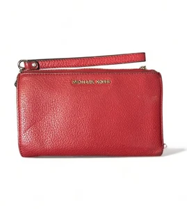 Michael Kors Geldbörse, Armband Doppelreißverschluss Rot/Gold - Bild 1 von 3