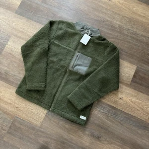 NWT Banks Journal Grand Deluxe Fleece Sherpa Jacket Military OD Green Men’s M - Picture 1 of 8