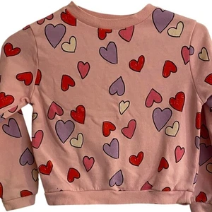 H & M Pink Heart Covered Sweatshirt Sz 6X/7 - Picture 1 of 3