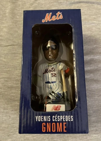 Yoenis Cespedes 2018 NY Mets Garden Gnome Bobblehead Citi Field New In Box Cover