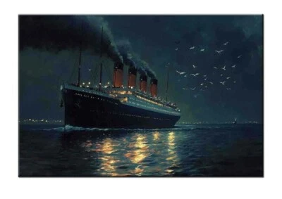 复古海洋衬里油画 Giclée 帆布印花,海洋墙艺术装饰 — 第 1/3 张图片