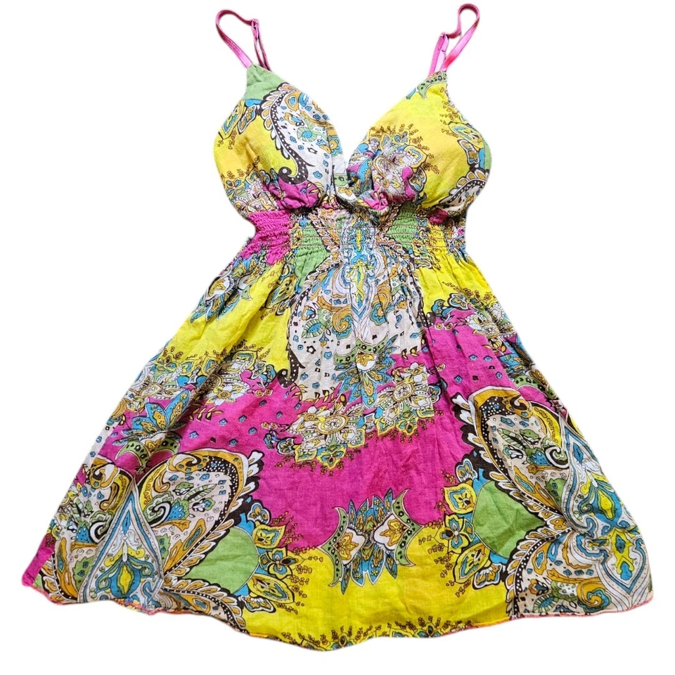 Camiseta sin mangas Babydoll con estampado de cachemira y2K Derek Heart M ajustada boho hippie guisante Foto 1 de 4