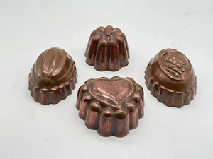 4 mini moldes antiguos para hornear cobre molde para pasteles molde para hornear molde de cobre decoración de cocina antigua - Imagen 1 de 5