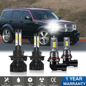 For Dodge Nitro 2007-2009 LED Headlight High/Low + Fog Light 4X Bulbs Kit 6000K - Picture 1 of 15