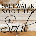 Agua Salada Calma The Soul .Wall Letrero Número - Natural Recuperado Con Negro