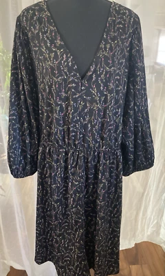 Vestido para mujer Ava Viv Boho Prairie Lagenlook manga globo Ditsy floral talla 3X Foto 1 de 4