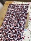 Fabric Remnant Patchwork Sewing Craft Material Union Jack Flag Red White 63x31cm