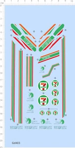 PG 1/60 7-11 711 Seven Eleven RX-0 UNICRON GDM Figure Model Water Slide Decal - Picture 1 of 1
