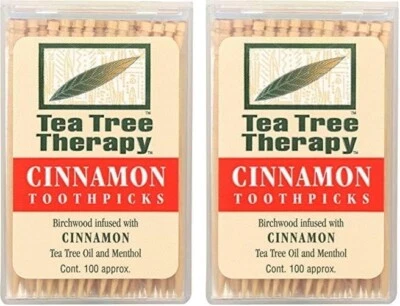 Tea Tree Therapy, Cinnamon Toothpicks, 100 count Free Shipping Uk Stock 2 PACKS