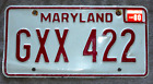 Vintage Maryland License Plate GXX 422 auto car metal man cave art sign
