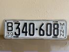 1939 minnesota license plate B340-608