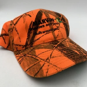 Marvin Windows And Doors Orange Hunting Hat Snapback Woodland Pattern - Picture 1 of 9