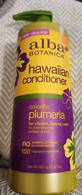 Alba Botanica Colorific Plumeria Acondicionador Hawaiano Humedad VALOR TAMAÑO 32 OZ. Foto 1 de 2
