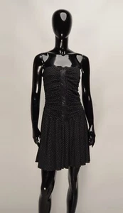 Vintage Morgan de Toi Y2K Strapless Polka Dot Mini Black Dress Size S? - Picture 1 of 7
