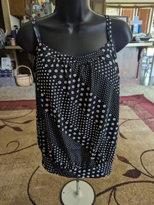 Lands End Tankini Oberteil schwarz & weiß Badeanzug Größe 6 - Bild 1 von 6