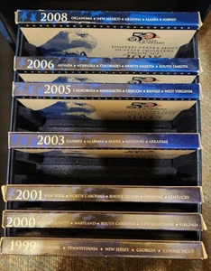 7 US Mint Proof State Quarters sets - 1999 2000 2001 2003 2005 2006 2008 - Picture 1 of 1
