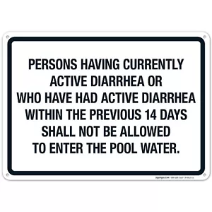Personen mit aktuell aktivem Durchfall oder aktiven Durchfall Pool Schild - Bild 1 von 71