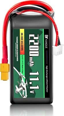 LiPo Akku 11.1V 2200mAh 35C XT60 für RC Fahrzeuge, Drohnen & Flugzeuge - Bild 1 von 3