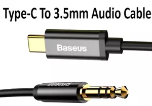 Baseus Type-C to AUX AUXILIARY 3.5mm Cable Car Audio Cord For iPhone15 Samsung - Picture 1 of 4