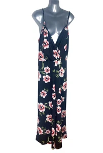 Boohoo Jumpsuit Women’s UK Size 22 Black Pink Floral Summer Sleeveless - Picture 1 of 6